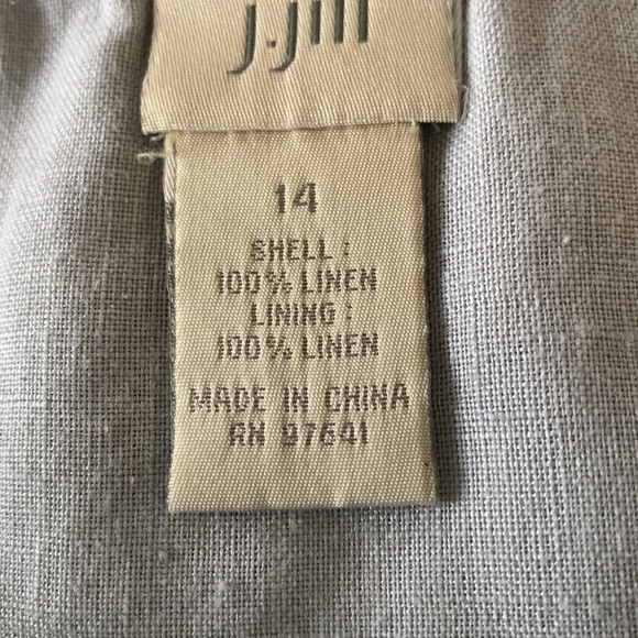J Jill 100% Linen Soft Gray Double Layered Lagenlook Maxi Coastal Skirt Sz 14 - Picture 4 of 11